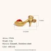 Colgante con Forma de Fruta de Aceite de Goteo de Nicho Transfronterizo Europeo y Americano Acero Inoxidable Chapado en Oro de 18K Tacones Altos Labial Adornos Charms