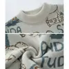 Tricô Jacquard de Urso Masculino Camisa Camada Interna Gola Redonda Preguiçosa Tricô Outono e Inverno Tendência Fábrica Transfronteiriça Atacado