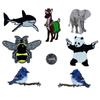 Pegatina de tela de alta gama con borde quemado bordado de tiburón, elefante, panda y pájaro, accesorios de ropa para niños, parche adhesivo DIY