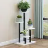 Soporte de flores de hierro forjado para balcón, soporte para macetas de suculentas, estante decorativo para jarrones de sala de estar, estilo escalonado, elegante, móvil y conveniente