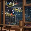 Pegatinas de Ventana de Pájaros de Primavera Transfronterizas Decoración de Ventana de Casa Flor Colorida Pegatinas de Vidrio Electrostático Habitación de Niños