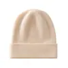 Chapéu Casual de Caxemira 100% Pura com Camada Dupla para Homens e Mulheres, Chapéu de Tricô Versátil, Chapéu Quente Espessado, Chapéu de Lã Tricotado, Chapéu para Frio
