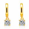 Versão coreana do mais vendido elegante anjo beijo diamante orelha fivela atacado elegante moda zircão cristal vaca chifre brincos