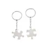 Llavero de Rompecabezas de Acero Inoxidable Estilo Pareja Se Puede Grabar Colgante Creativo Accesorios de Regalo de Comercio Exterior Transfronterizo