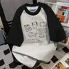 Camiseta Divertida con Estampado de Manga Corta para Mujer, Diseño Moderno Estilo Americano, Nueva Colección Verano 2025, Top Holgado Versátil de Retazos