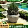 Macetas Redondas Bajas de Fibra de Vidrio para Jardines Exteriores, Paisajes, Parques y Plazas; Macetas Disponibles para Venta al por Mayor y Personalización