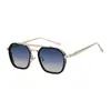 [Personalizado] Gafas de Sol Estilo Punk Doble Puente Montura Cuadrada de Metal Gafas Retro para Hombre Gafas de Sol para Hombre