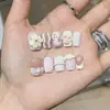 [Captura el Corazón Lindo] Tao Xili Ins Lindo Estilo Crema Graffiti de Línea Gato Amasado a Mano Garra de Gato Corazón Uñas Portátiles