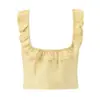 Top Feminino Europeu e Americano Fengchun sem Mangas com Babados 2025 6659 6660