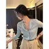 Estilo Nuevo de Verano para Mujer, Cuello Redondo, Ligero, Transpirable, Prendas de Abrigo de Color Sólido, Cardigan Corto de Hilo de Galaxia, Moderno y Elegante