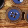 Novo Estilo Óleo para Macarrão Queimado Botão de Chifre de Búfalo Preto Jaqueta Casaco de Lã Vermelho Azul Botão de Chifre de Quatro Olhos