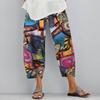 Punto S-5XL Europeo y Americano Amazon transfronterizo para mujer primavera y verano estampado multicolor moda suelto bolsillo pantalones casuales mujer