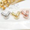 Accesorios DIY Set Redondo Pequeño Hebilla Cuadrada Microincrustada Hebilla de Circonita Doble Campana Hebilla Móvil Escalera