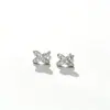 Serie de Pendientes de Siete Días Pendientes de Cruz Aguja de Plata S925 Estilo Nuevo Incrustados de Diamantes Moda Nicho Lujo Ligero Pendientes Pequeños y Lindos