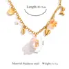 Estilo de Moda Lujo Ligero Transfronterizo Cadena para Clavícula de Concha Acero Inoxidable Chapado en Oro Accesorios de Concha de Cola de Pez Collar de Mujer de Venta Caliente Versátil