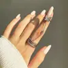 Anillo de mariposa simple europeo y americano para mujer, moda de temperamento, micro incrustaciones de circonita, doble apertura geométrica, anillo de dedo al por mayor