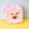 Carteira de Moedas de Silicone Labubu Infantil Capivara Bolsa Pequena Fofa Criativa Colorida Pequena Bolsa Quadrada Pingente de Bolsa