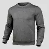 Nova blusa de moletom esportiva casual unissex para primavera e outono, blusa de moletom casual da moda, gola redonda de cor sólida, manga longa, pullover