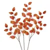 Hojas de ceja artificiales de 3 puntas, plantas verdes artificiales, hojas de otoño artificiales, hojas de manzano para paredes decorativas, hojas artificiales para arreglos florales
