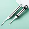 Acero inoxidable 304 artefacto para quitar la línea del camarón limpieza fácil de la línea del camarón cuchillo para aliviar la barriga de pescado de salchicha de camarón dispositivo para pelar camarones cuchillo para salchicha de camarón