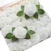 Caixa de Presente Transfronteiriça Espuma Pe Rosa Flor Artificial com Haste 25 Flores Decorativas de Casamento Presente de Dia dos Namorados