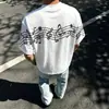 Camiseta de Manga Corta Bordada con Símbolo Musical, Estilo Nuevo de Verano 2026 para Hombre, Estilo High Street Americano, Corte Holgado, Top de Pareja de Moda
