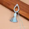Llavero Integrado de Hilo de Algodón Retorcido a Mano Estilo Xizang con Borla Hecha a Mano Colgante DIY Accesorio para Bolso