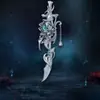 Broche de Espada Full Diamond Brillante de Trabajo Pesado Lujo Ligero para Mujer Nicho de Gama Alta Único Hermoso Pin Accesorios para Abrigo Chaqueta