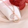 Collar de Calabaza con Incrustaciones de Diamantes S925 2023 para Mujer, Colgante de Buena Suerte, Cadena Clavicular de Oro Rosa, Plata 925