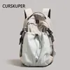 Nova Mochila de Ombro Duplo Grande Capacidade Estilo Workwear Retrô Simples Leve para Viagem Tendência Cool Versátil Mochila Escolar para Estudante