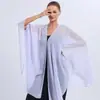 Xale de Cor Sólida Transfronteiriço de Comprimento Médio Toalha de Praia para Beira-Mar Lenço Solto Protetor Solar Blusa Estilo Étnico Europeu e Americano Xale de Viagem