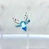 Pendientes de Ciervo de Navidad de Aleación de Titanio Astmf-136 Titanio G23 Rosca Interna Pendientes de Circonio Joyería para Piercing Cabeza