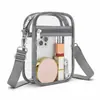Bolso Transparente de PVC Cruzado para Mujer, Bolso de Hombro Versátil y de Moda, Ligero, Impermeable, para Teléfono, Correa de Hombro Desmontable