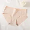 Ropa interior de algodón puro para mujer de cintura media, entrepierna de algodón antibacteriano sin costuras, cómoda y transpirable, calzones lisos de color sólido para niñas y estudiantes