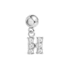 Pulseira de aço inoxidável com pingentes de letra de luxo 26 letras com zircônia transparente requintada A-Z Acessórios para joias DIY