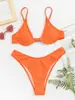 Nuevo traje de baño de estilo europeo y americano, un bikini naranja sexy, disponible para el comercio electrónico transfronterizo de Amazon, y en stock