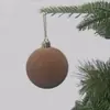 Bolas de Natal flocadas transfronteiriças, enfeites de Natal vermelhos para pendurar, decorações de árvore de Natal em formato de abóbora de plástico atacado