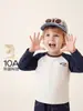 Camiseta de Manga Larga para Niño Jellybaby 2026 Otoño Nueva Ropa de Otoño para Niños Color de Contraste 5 Pequeños Ropa para Bebé Niño