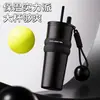 Taza de hielo para coche de acero inoxidable para mujer, taza aislada de gran capacidad, elegante taza de café, taza de agua portátil para exteriores con pajilla