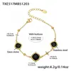 Acero Inoxidable Corte Cuadrado Borde de Pan Piedra de Vidrio Colgante Pendientes Collar Pulsera Set de Joyería Chapado en Oro de 18K