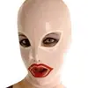 Máscara Divertida de Látex para Halloween com Borda Vermelha nos Cantos da Boca e Borda Branca nos Cantos dos Olhos para Role-Playing Festa Dançante Fantasia