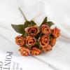 Rosa Retro Coke Edge Flor Artificial Rosa Flor Seca Multicabezal Rosa Flor Falsa Decoración para Hogar Sala de Estar Boda Rosa Rosa