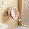 Estante para Lavabo Montado en la Pared, Estante de Almacenamiento sin Taladro con Ganchos para Baño, Organizador de Lavabo Montado en la Pared
