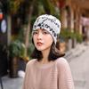 Gorro de tricô com letras para todas as estações, outono e inverno, transfronteiriço, gorro para puérpera, touca, touca de dormir, lenço de cabeça multifuncional, chapéu quente
