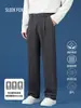 Calça Social Versátil para o Trajeto de Negócios Americano 2025 Nova Atmosfera de Outono Calças Longas Casuais Calças Masculinas de Corte Reto Tendência