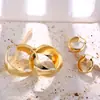Pendientes Metálicos de Acero Inoxidable de Diseño Exagerado Círculo Grande Cara Ancha Pendientes con Sentido del Diseño Pendientes Retro Pendientes para Mujer de Oro de 18 Quilates