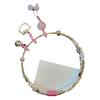 Pulsera con Colgante de Cascabel de Gato Blossom KT Rosa Ajustable de Empuje y Tirón Alto Sentido Diaria Versátil Pulsera para Niña