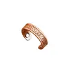 Anillo Abierto Elegante y Sofisticado con Patrón Tallado Tótems para Hombres, Venta Caliente Transfronteriza Anillo de Moda Retro Magnético de Cobre Rojo