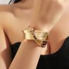 Joyería transfronteriza europea y americana Pulsera abierta lisa con sentido de diseño simple francés Nicho de joyería geométrica hueca retro