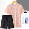 Traje de seda gelada de secagem rápida feminino verão novo corrida esportes casual respirável secagem rápida shorts traje shorts soltos femininos